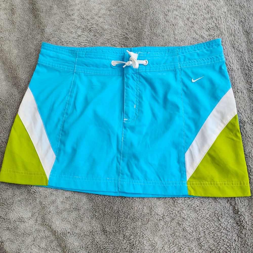 Vintage Nike 90s Skirt Womens Size S Teal and Green Color